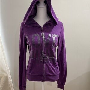 PINK Victoria's Secret Purple Hoodie with Metallic Accents